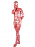 Cheap Red with Silver Shiny Metallic Unisex Zentai Suit - Click Image to Close