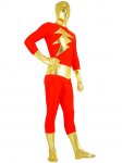 Cheap Flash Man Spandex Zentai Suit with Yellow Metallic Pattern - Click Image to Close