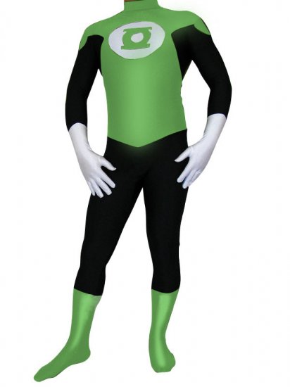 Cheap Green Lantern Lycra Spandex Superhero Zentai Costume - Click Image to Close
