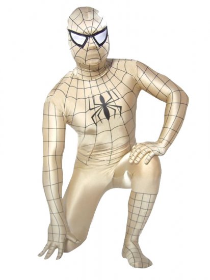 Cheap Golden Lycra Spandex Unisex Spiderman Costume Suit Outfit - Click Image to Close