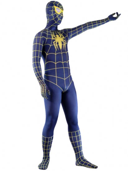Cheap Lycra Spandex Deep Blue Spiderman Costume Outfit Zentai wi - Click Image to Close