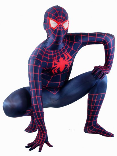 Cheap Lycra Spandex Deep Blue Spiderman Costume outfit zentai wi - Click Image to Close