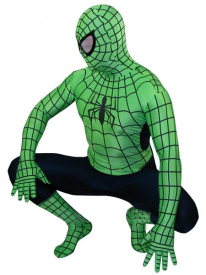 Cheap Green Lycra Spandex Spiderman Zentai Costume With Black St - Click Image to Close